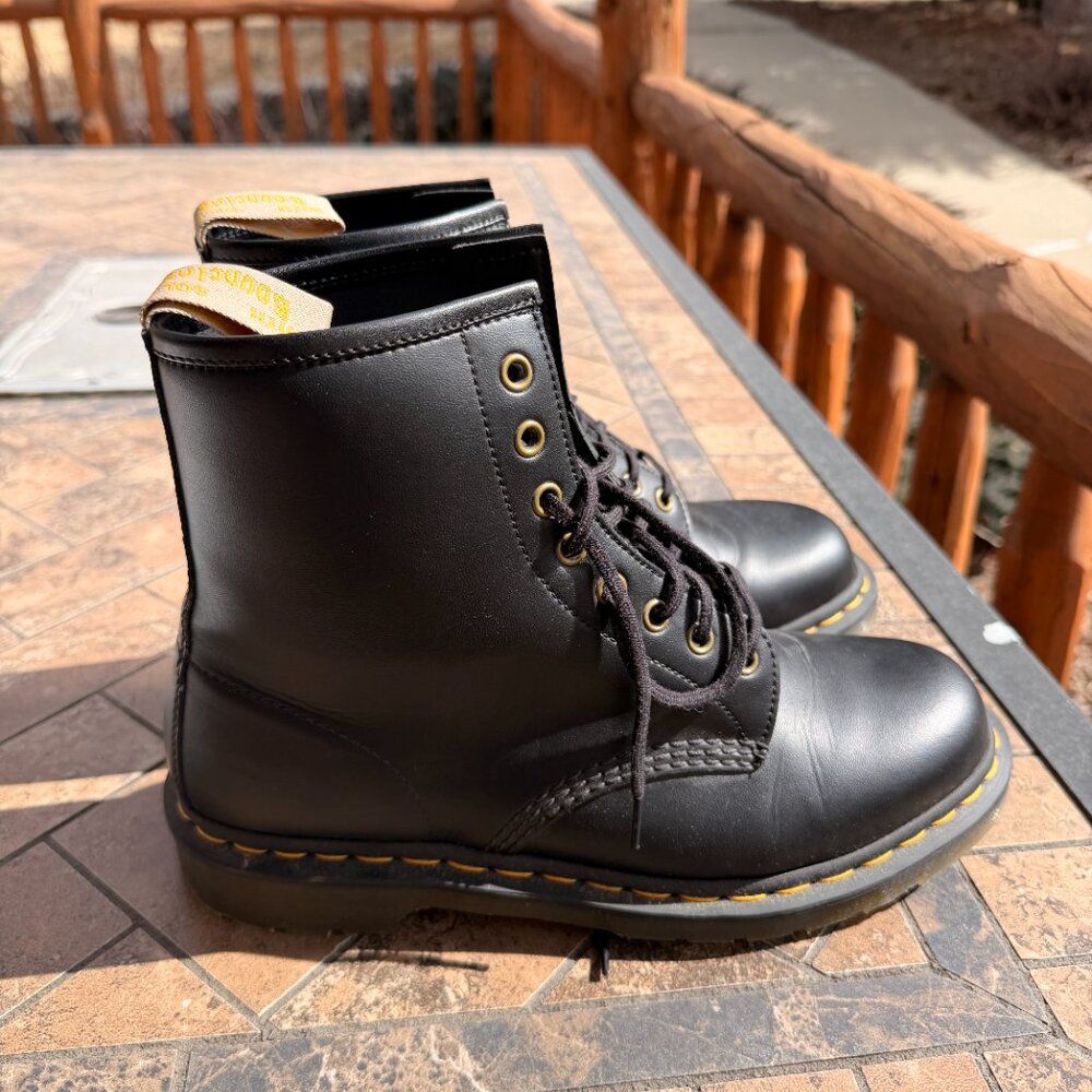 Doc Martens 1460 Black Smooth Leather Boots - Picture 2 of 5
